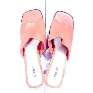 Fioni Sandals Orange 2” Heels Size 12W Pre-Loved